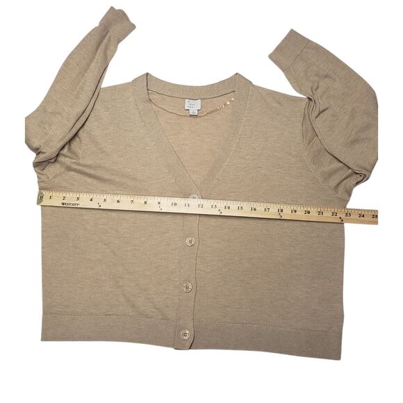 A New Day Tan Button-Front Cardigan Size L Classic Fall Layers - Picture 4 of 7